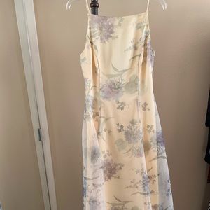 Party floral spaghetti strap maxi dress